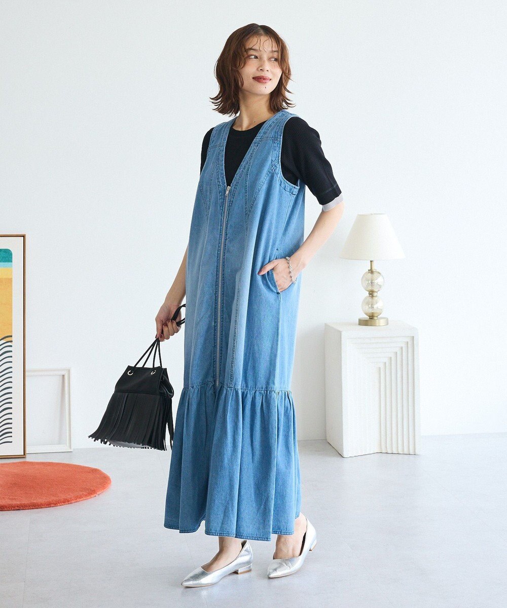 Green Parks ・ＳＵＧＡＲ　ＳＰＯＯＮ　Ｗ－ＺＩＰデニムロングワンヒ 