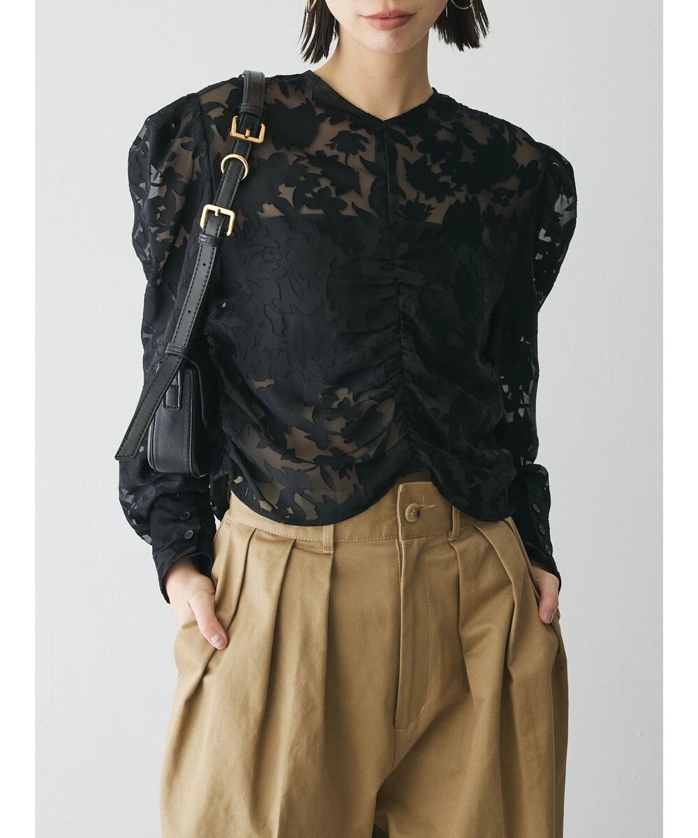 Green Parks AnriettMusee 花柄オパールシャーリングブラウス 