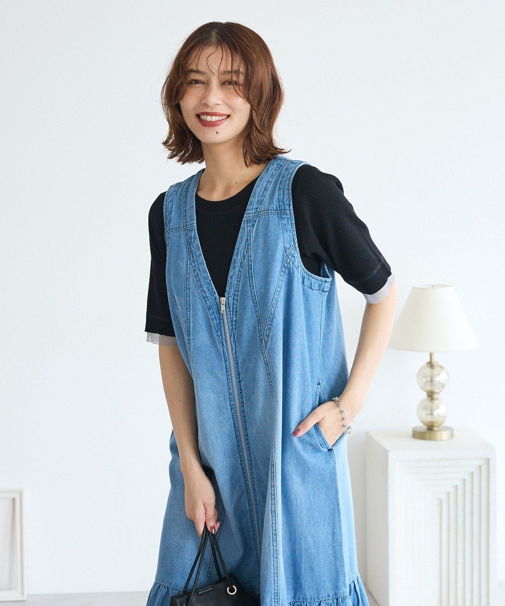 Green Parks ・ＳＵＧＡＲ　ＳＰＯＯＮ　Ｗ－ＺＩＰデニムロングワンヒ 