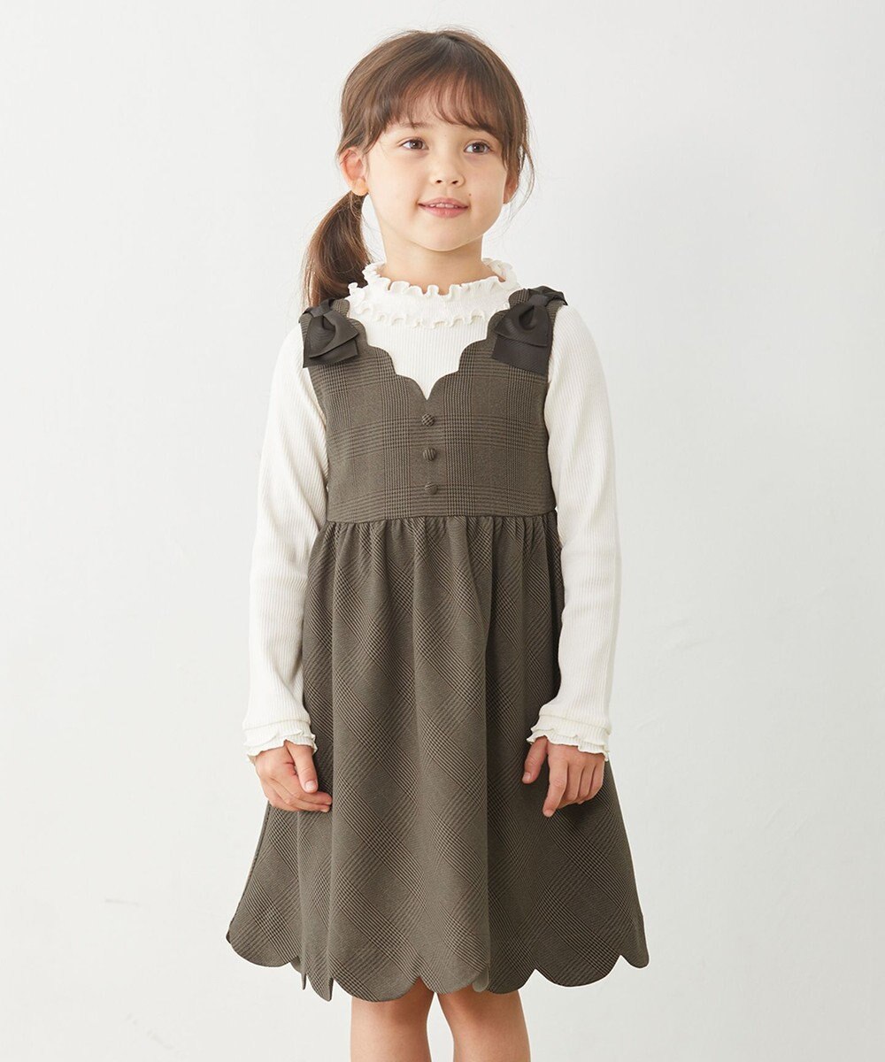 ANY KIDS チェックジャンパースカート 