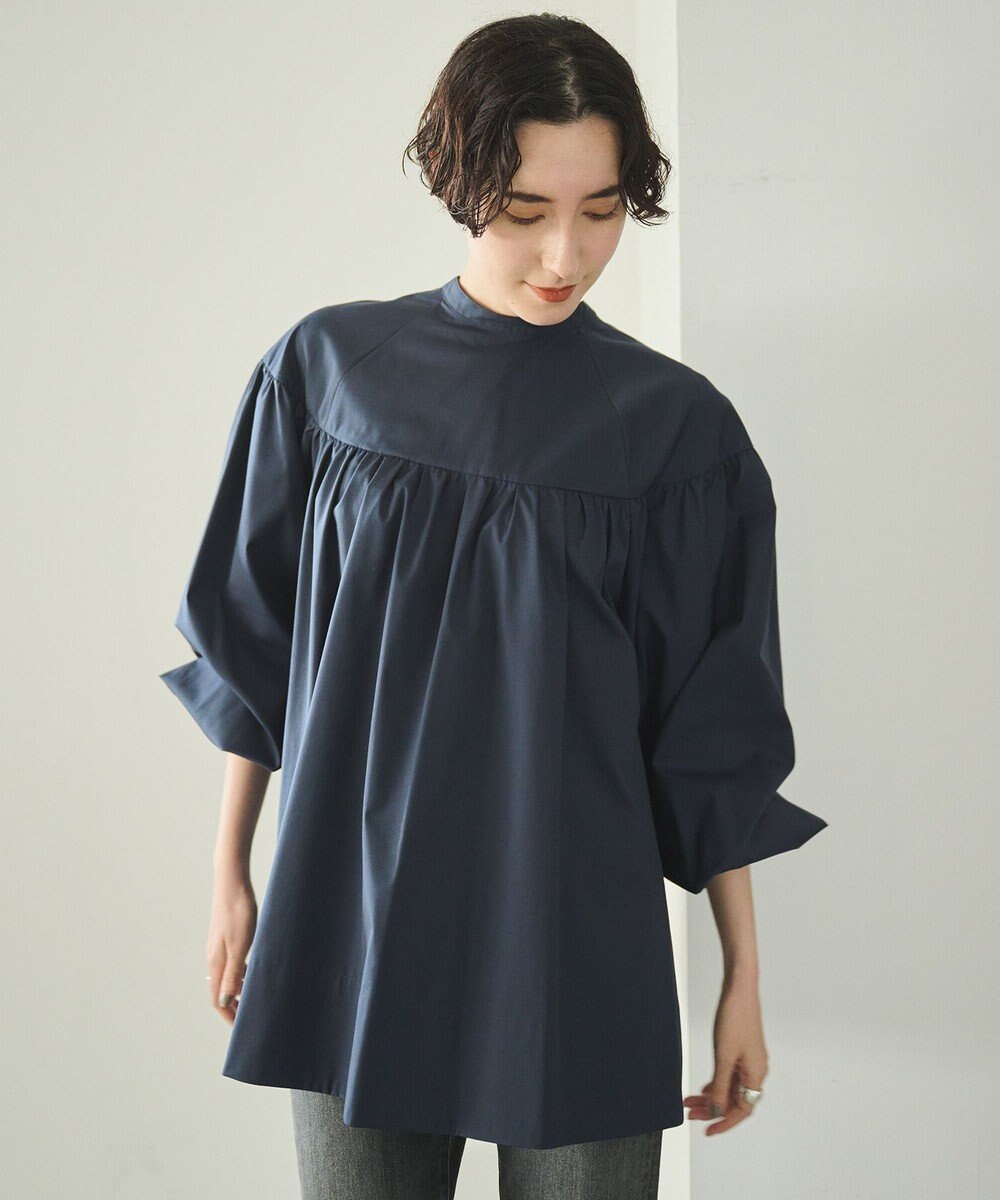 #Newans 【アイロンいらず】バストカットギャザーブラウス 