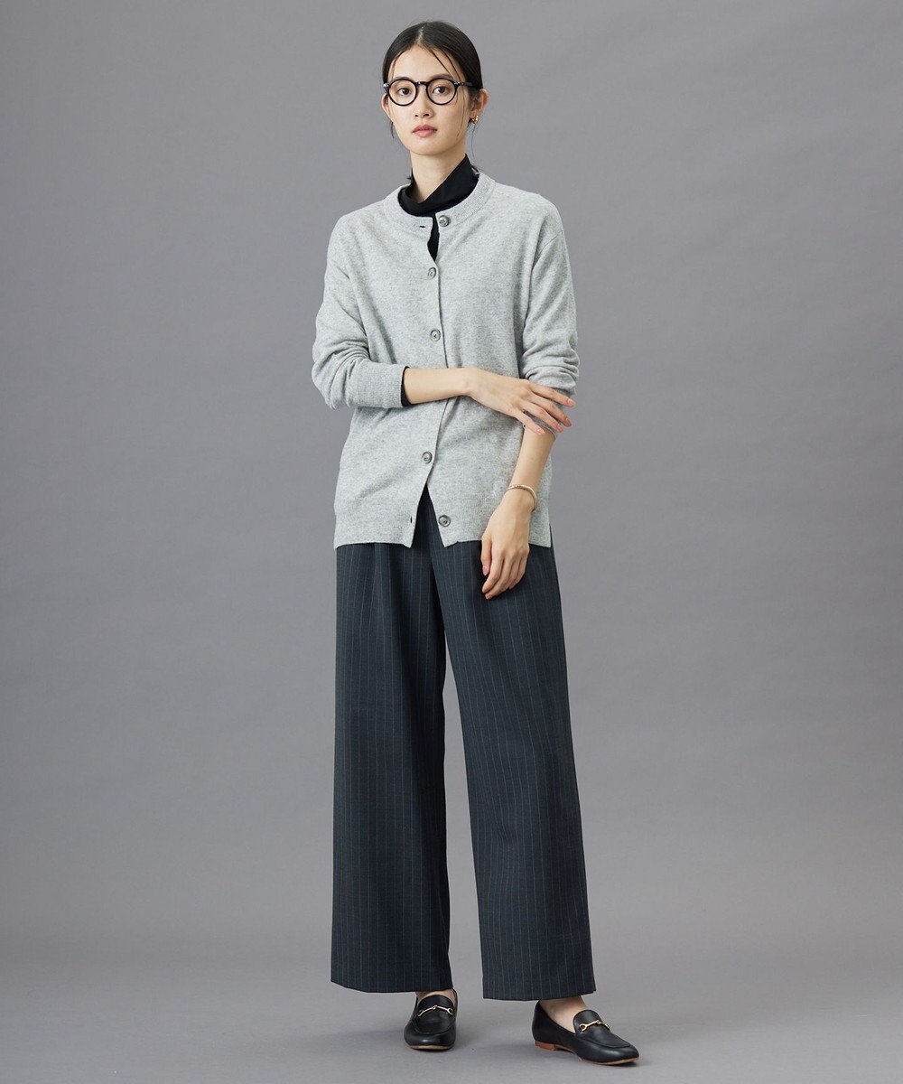 J.PRESS LADIES 【洗える】サイロウォッシャブル2wayストライプ ワイド パンツ 