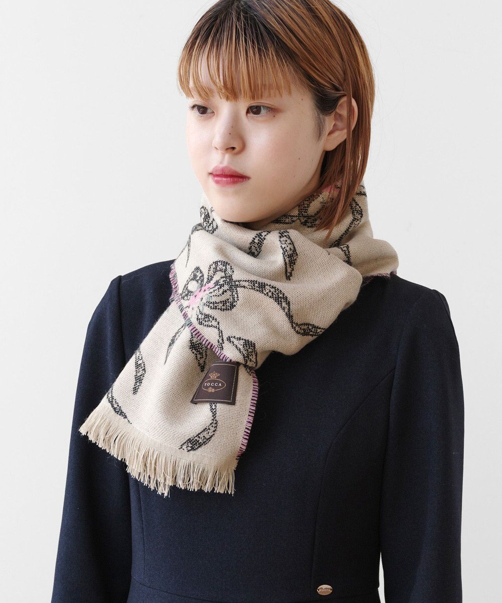 TOCCA 【フランス製】SHAKE RIBBON JAQUARD STOLE  ストール 