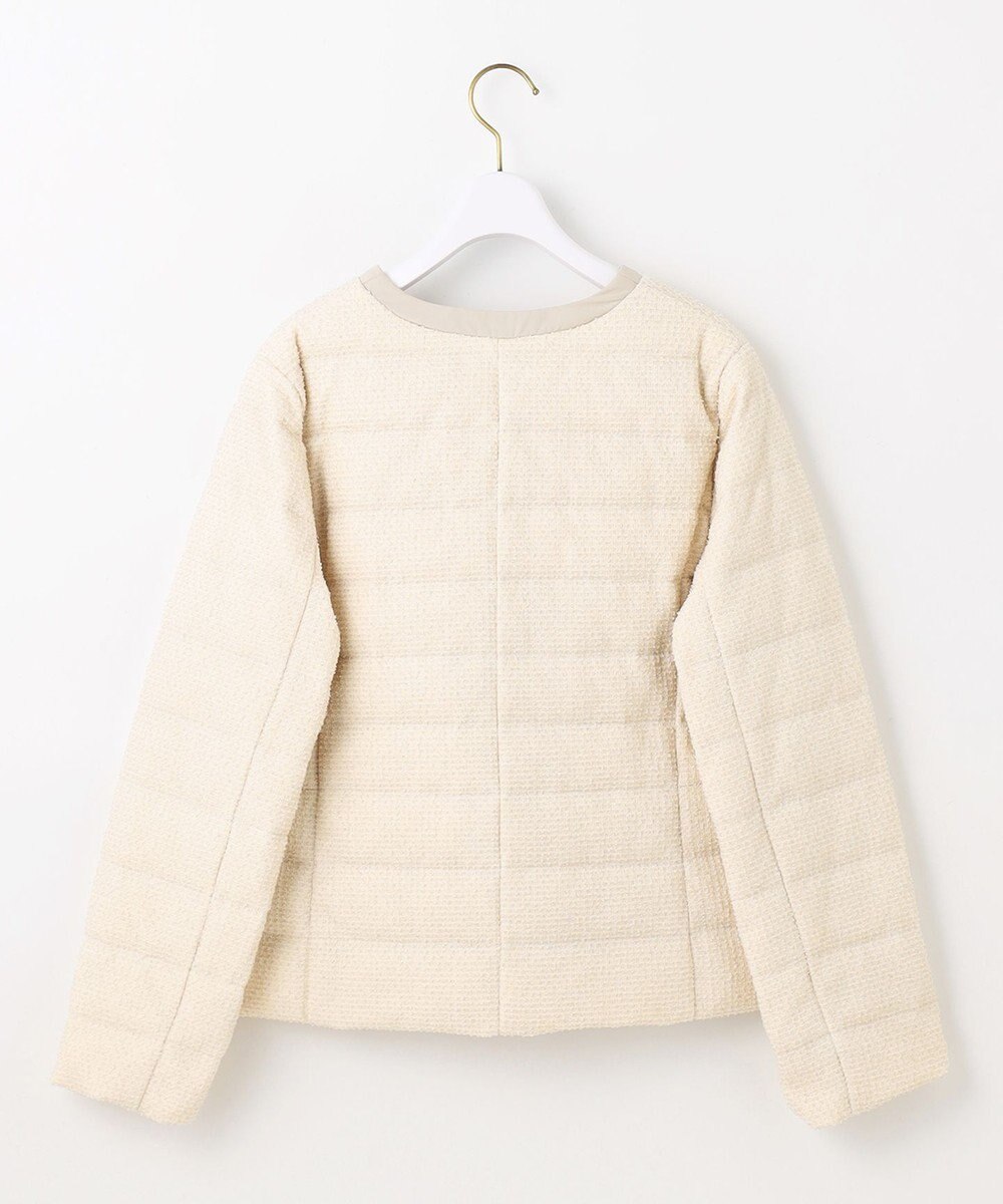 ANY SIS L 【2WAY】ツイードノーカラー ダウンジャケット 