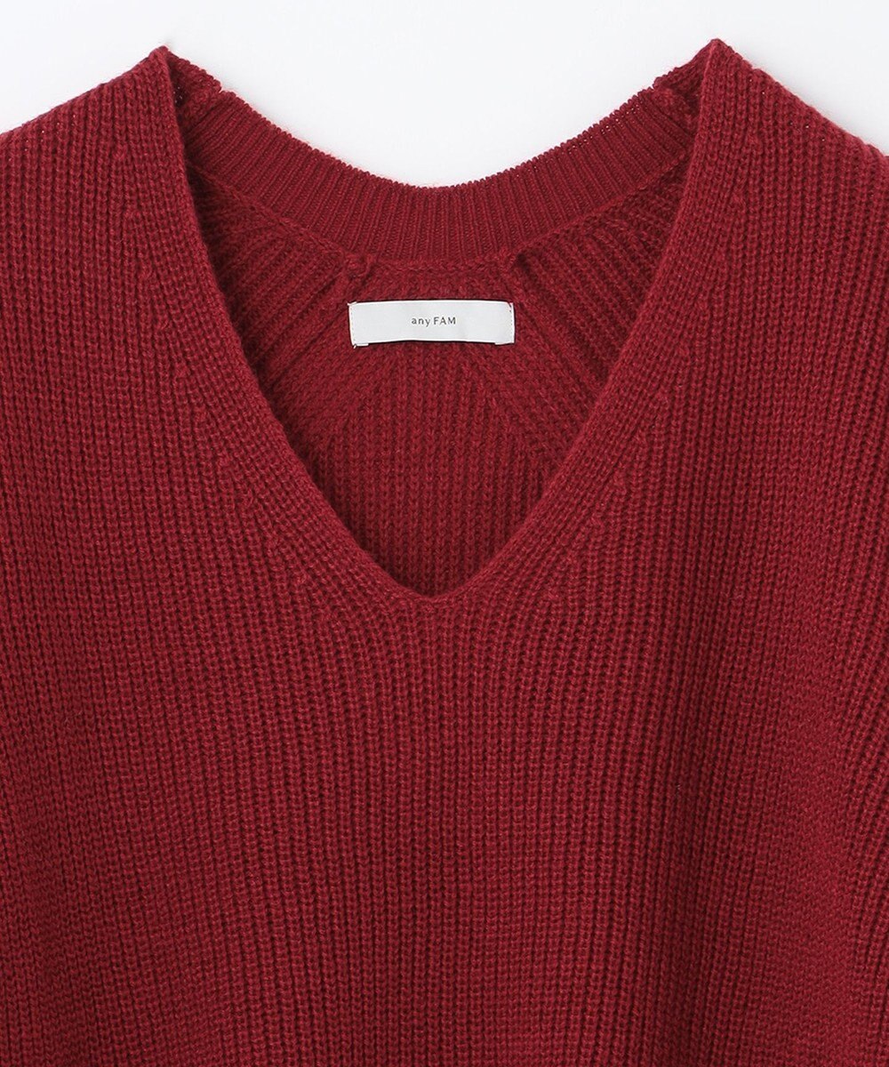 ANY ウールブレンドバルキーニット Vネック 