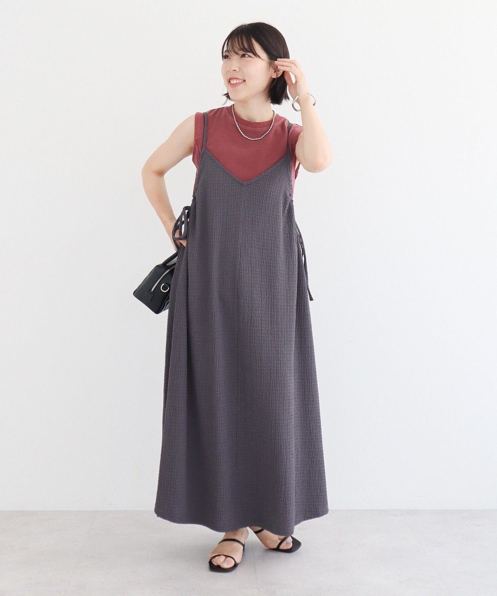 Green Parks 表面感脇リボンキャミワンピース 