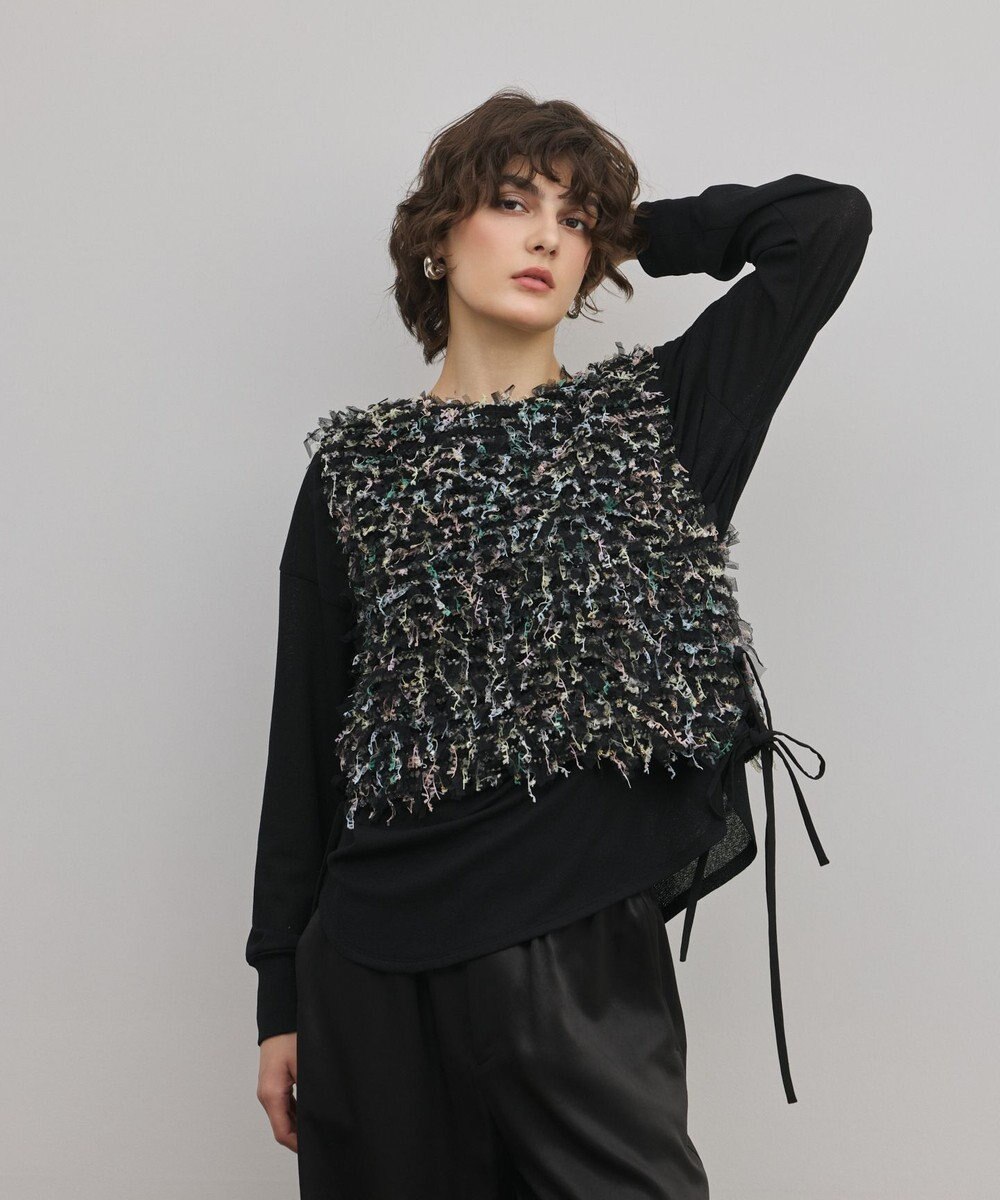 GRACE CONTINENTAL フリンジチュールベスト 