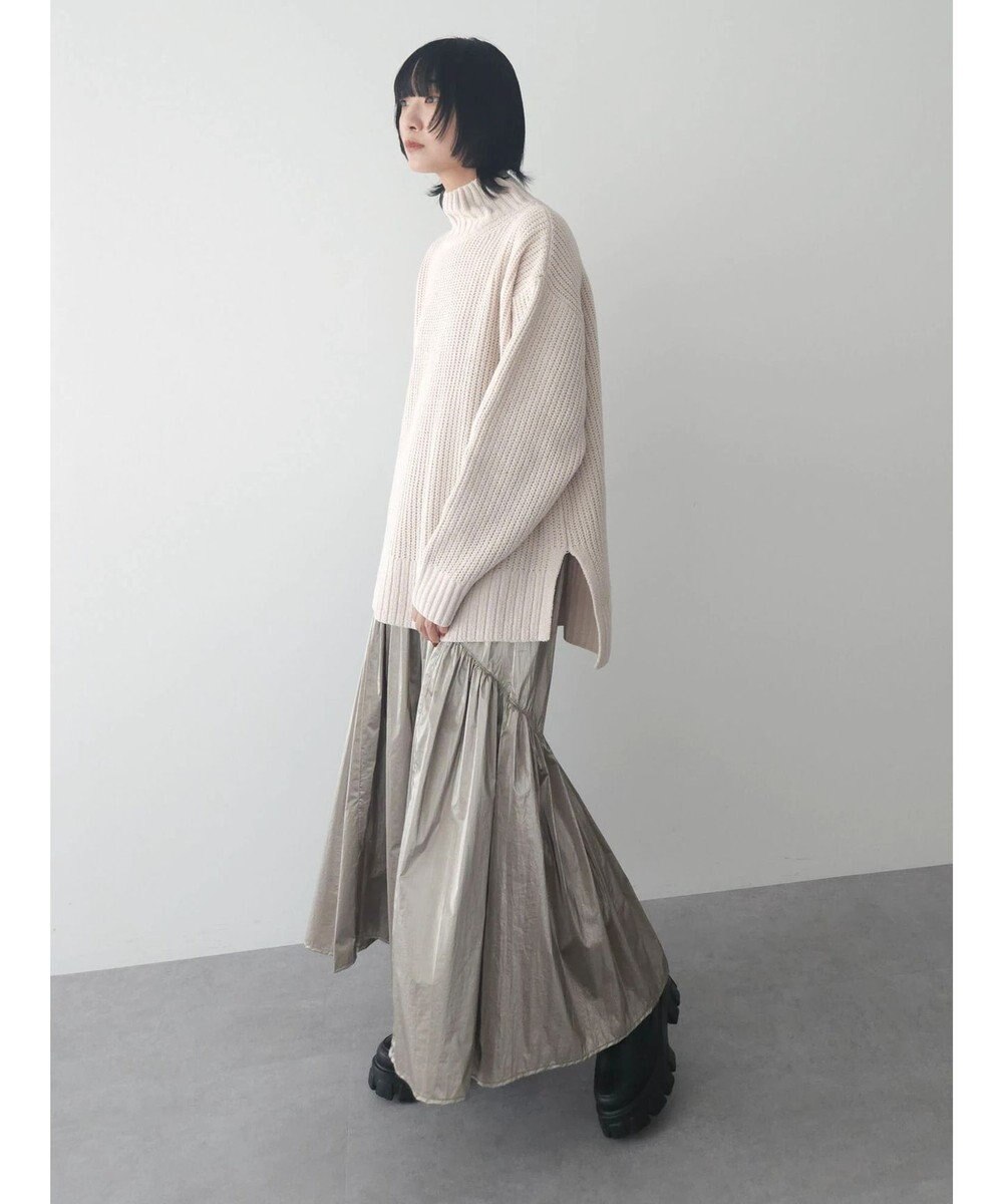 Green Parks ｍｏｋｏモール畦ニット前後差プルオーバー 