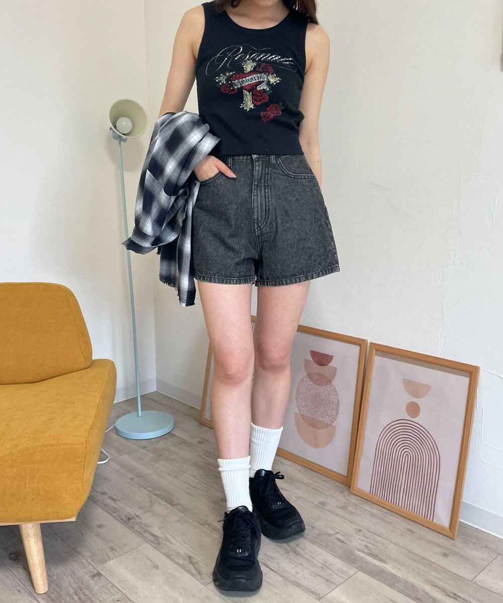 WEGO ラインストーンハートグラフィックタンク 