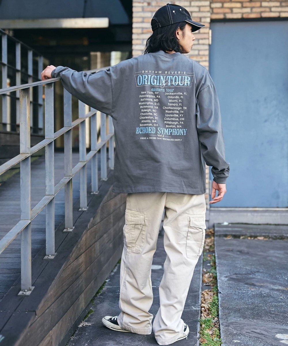 WEGO 【ユニセックス着用ITEM/MLサイズ展開】ヴィンテージライクグラフィックT（LS） 