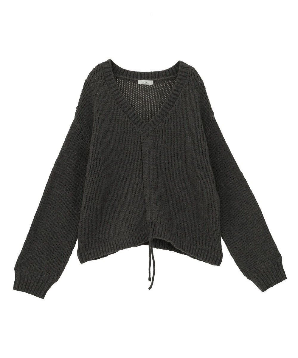 earth music&ecology フロントシャーリングニットプルオーバー 
