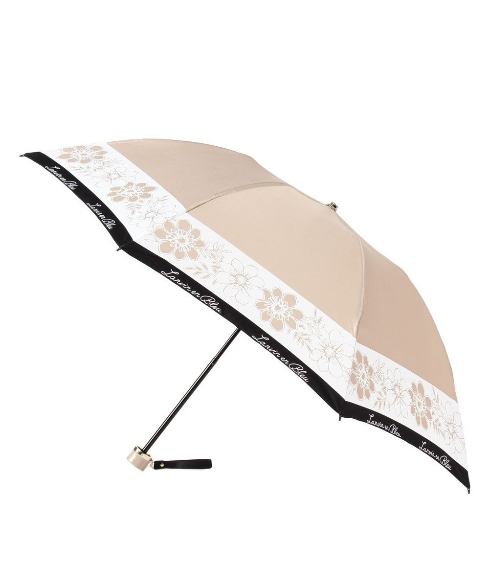 MOONBAT LANVIN en Bleu 折りたたみ傘 サテンプリントフラワー 