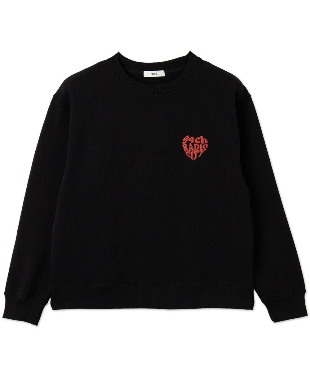 WEGO 【ユニセックス着用ITEM/裏起毛/SMLサイズ展開】リラックスフィットハートロゴプルオーバー 
