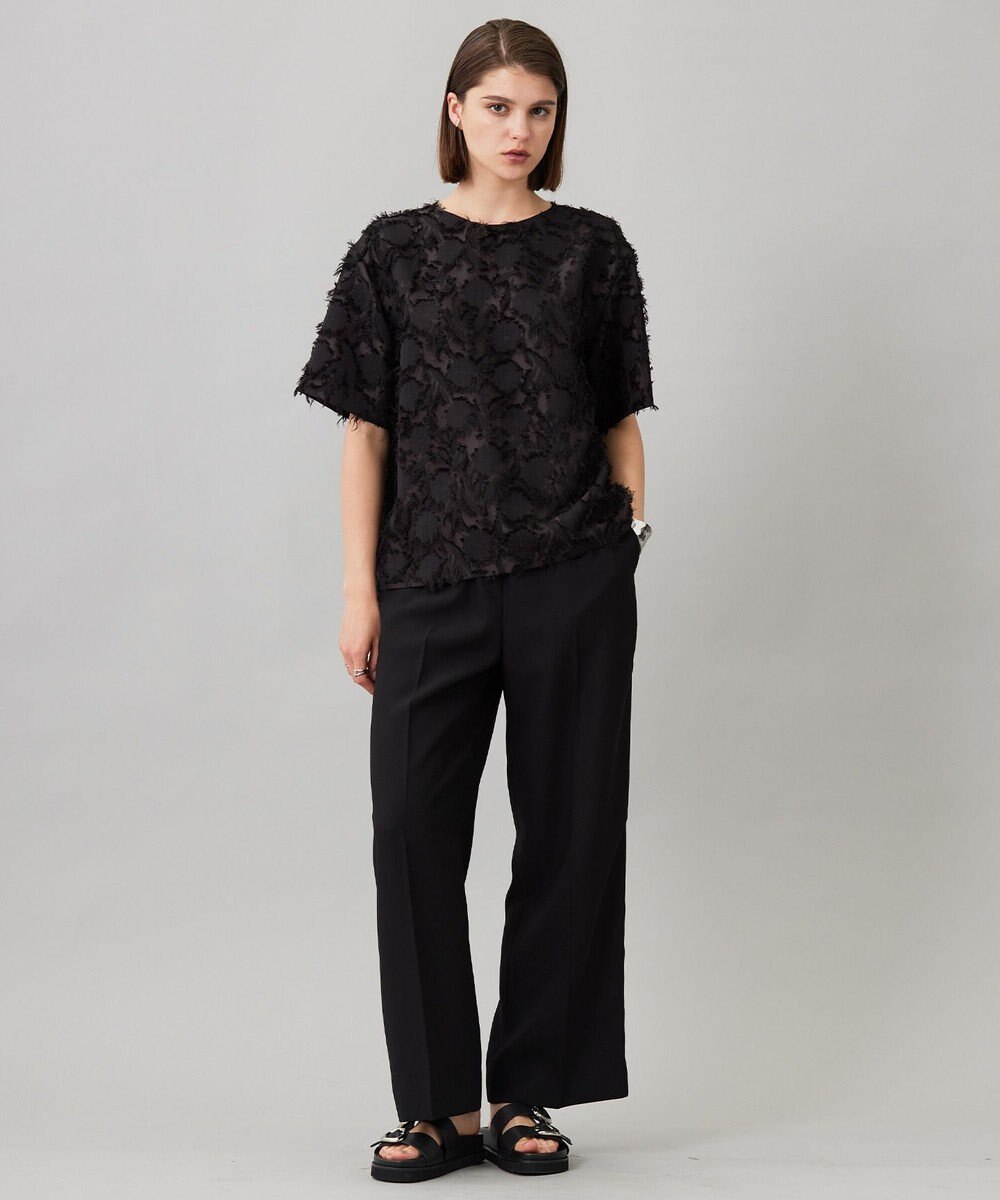 ICB 【洗える】 ヘアリーシアージャカード ブラウス 