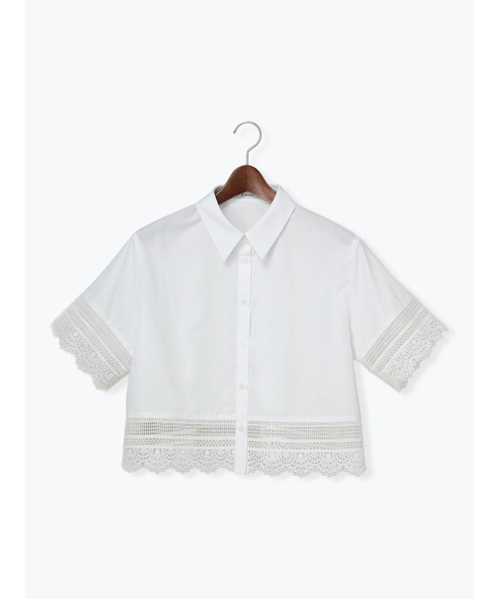 Te chichi レースヘムクロップトシャツ 