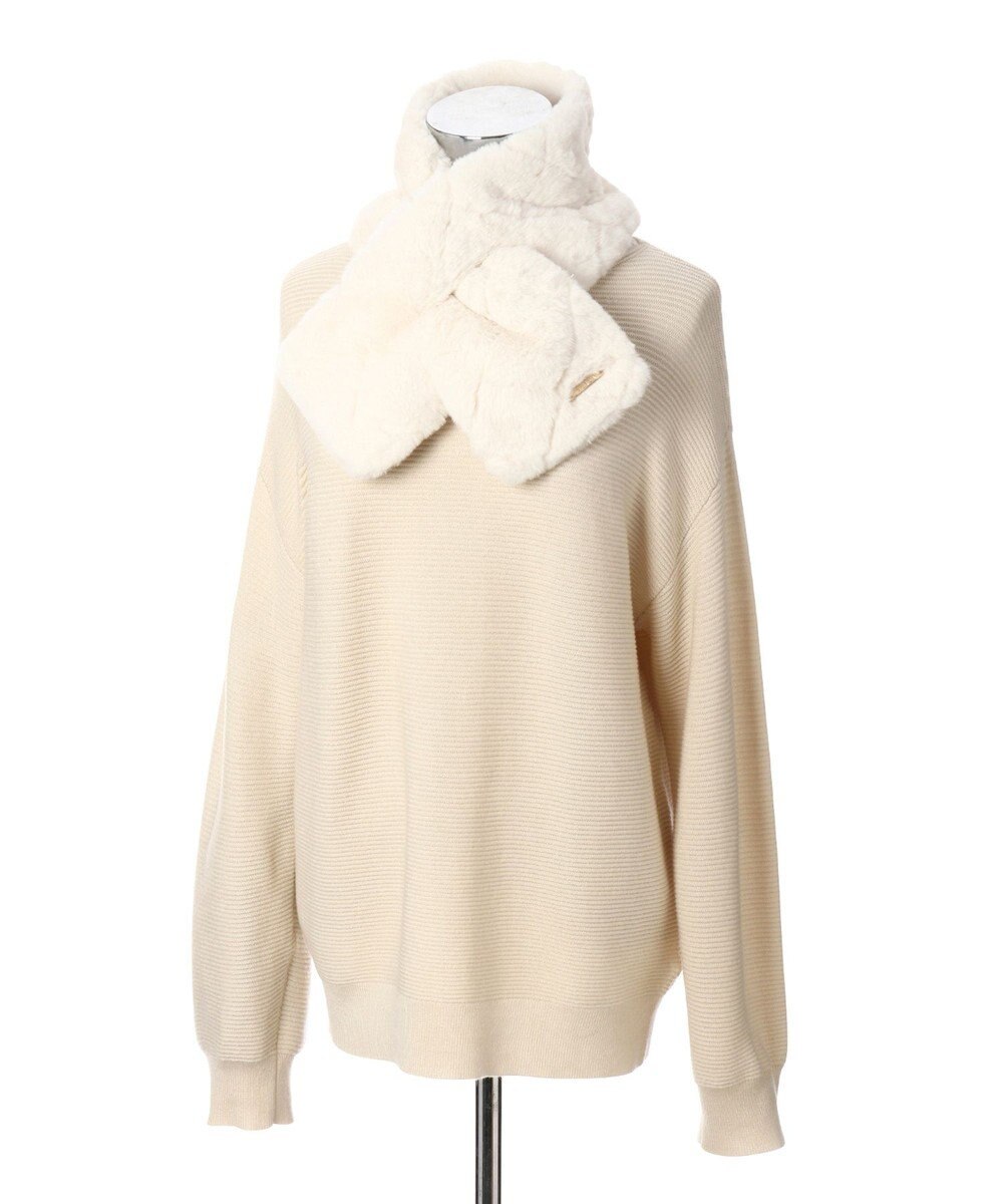 MOONBAT FURLA キルティングデザインフェイクファーマフラー 