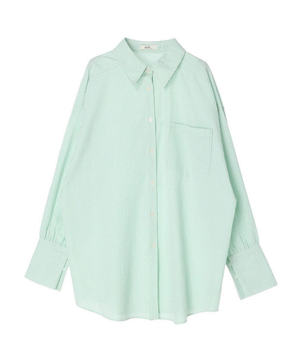 earth music&ecology サッカーストライプボーイズライクシャツ 