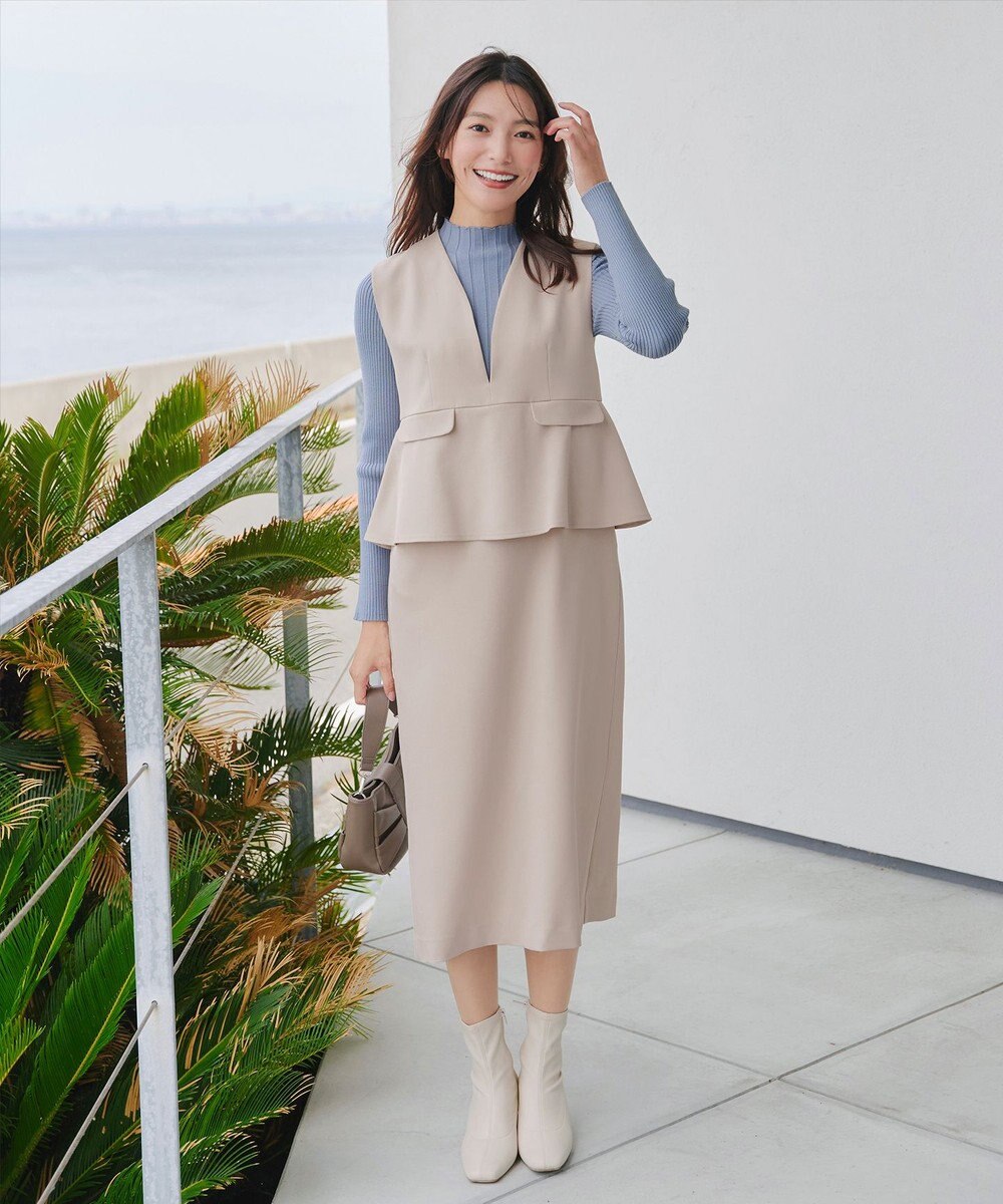 Tiaclasse 【安田美沙子さん着用】ペプラムジャンスカワンピース 