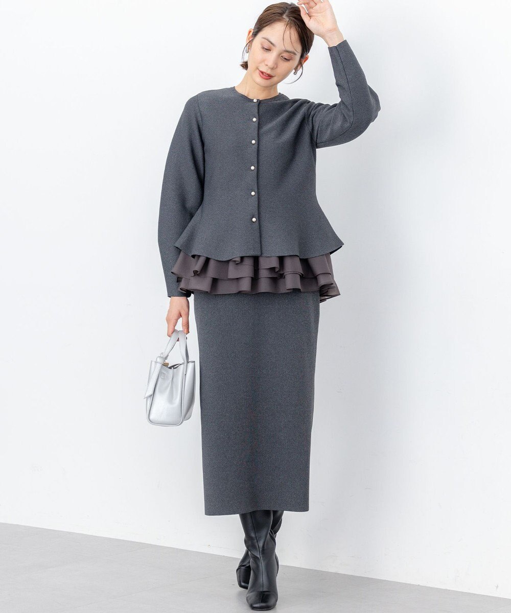 組曲 オーガンジーコンビ ロングTシャツ 