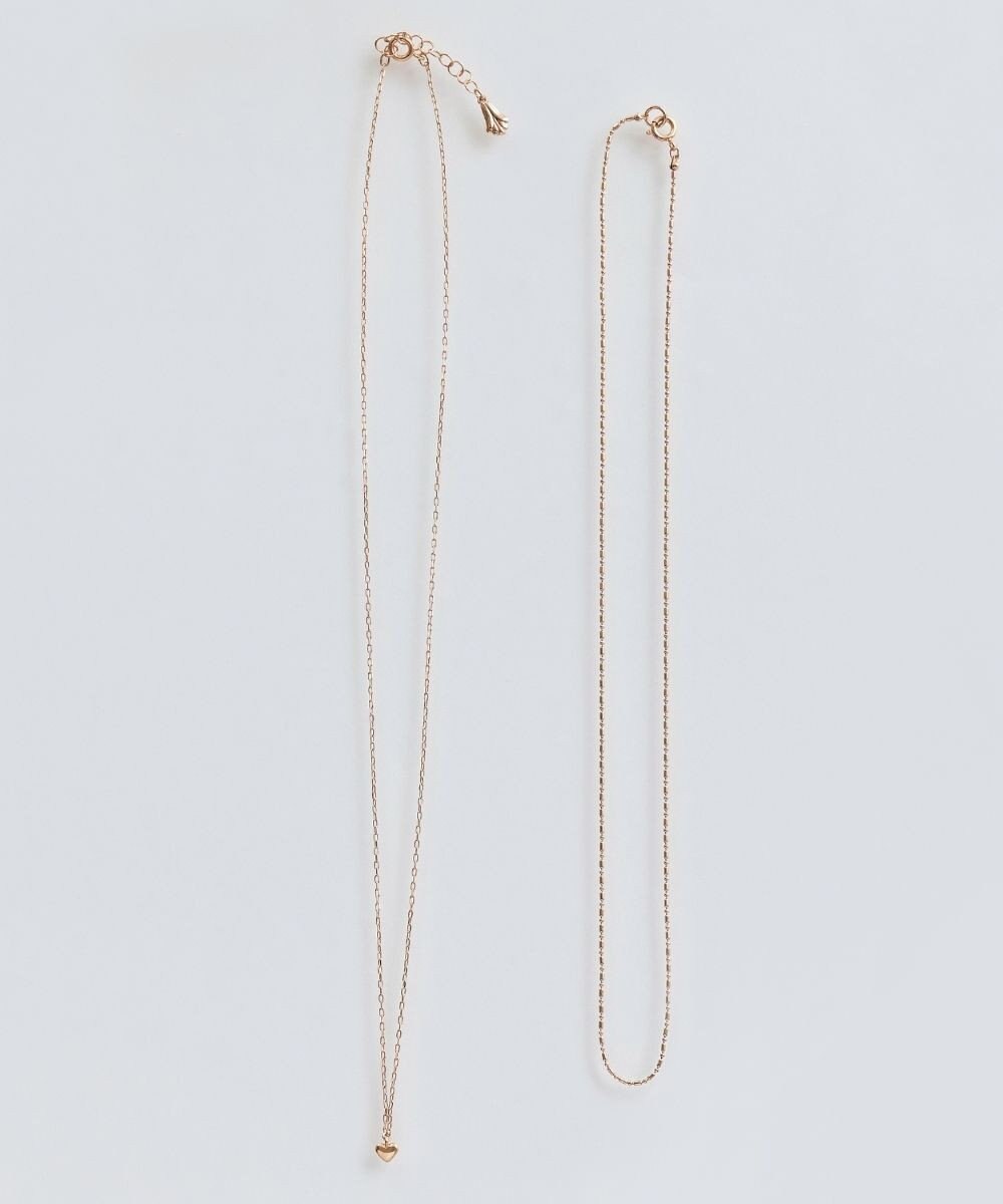 Phoebe 【金属アレルギー対応】2setスウィートハートネックレス　シャンパンゴールド 