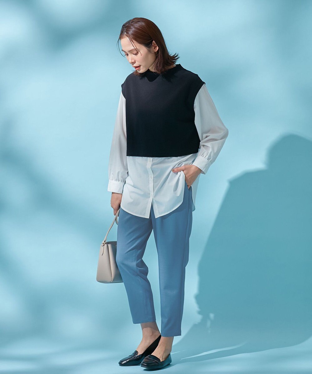 ANY 【UVケア/接触冷感/ウエストゴム】イージケア美脚パンツ テーパード 