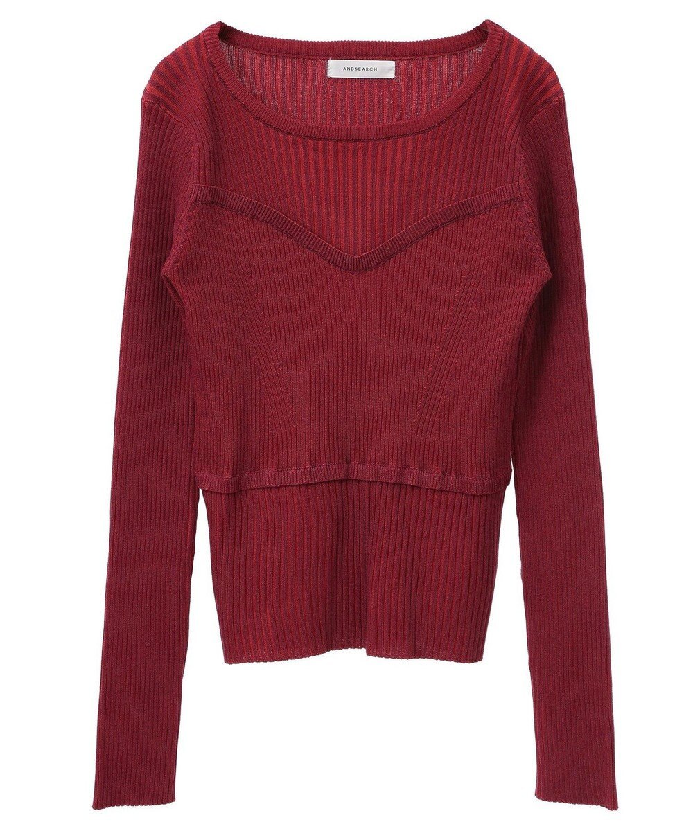 Green Parks ・ＡＮＤＳＥＡＲＣＨ　リブフェイクレイヤードニット 