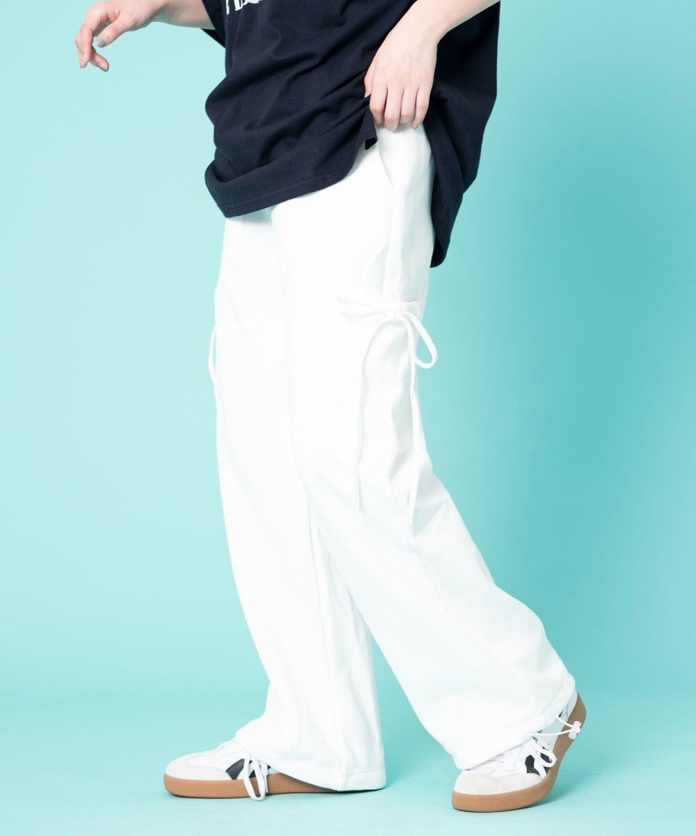 WEGO 【ウエストゴム】リボンカーゴスウェットパンツ 