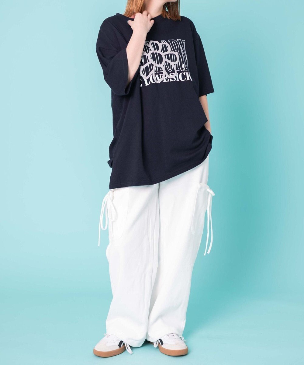 WEGO 【ウエストゴム】リボンカーゴスウェットパンツ 