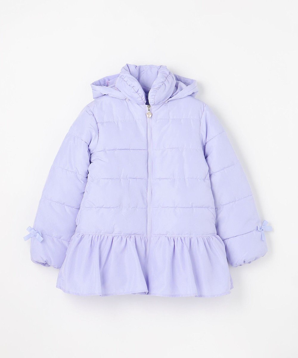 ANY KIDS 【フード取り外し/洗濯機可能】中綿フリル リボンコート 