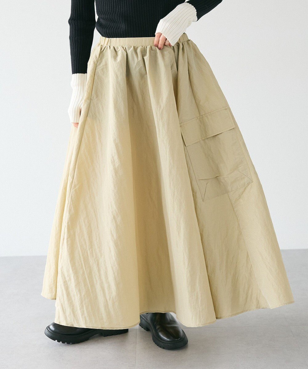 CRAFT STANDARD BOUTIQUE ナイロンワークギャザースカート 