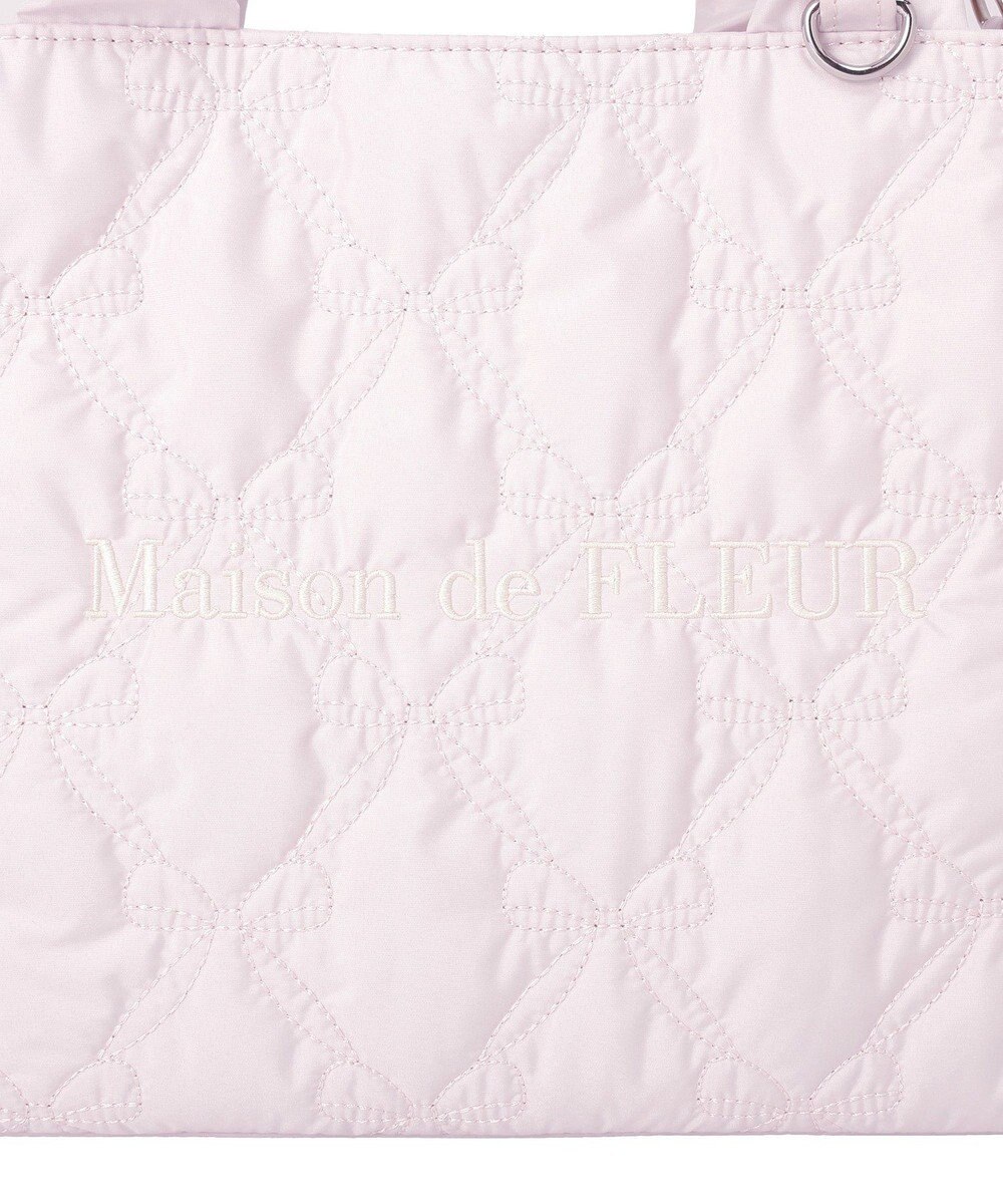 Maison de FLEUR ギャザーハンドル2Wayリボンキルティングトート 