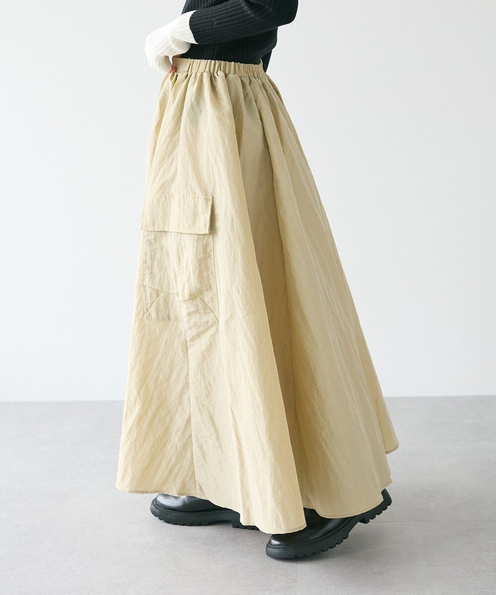 CRAFT STANDARD BOUTIQUE ナイロンワークギャザースカート 