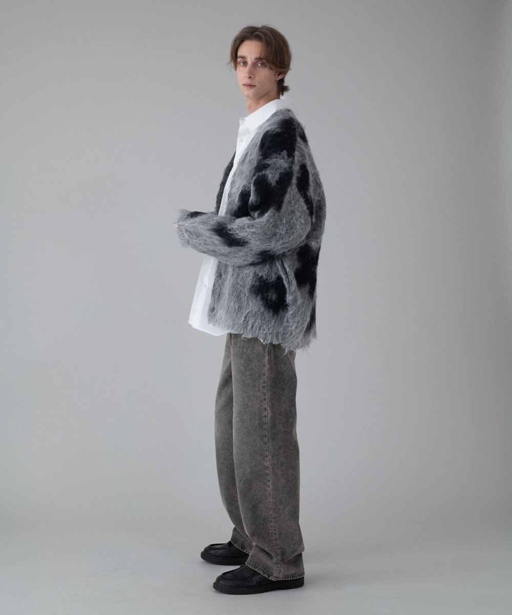 WEGO 【ユニセックス着用ITEM/MLサイズ展開】モヘアタッチパターンカーディガン 