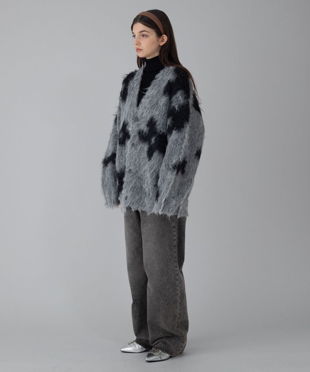 WEGO 【ユニセックス着用ITEM/MLサイズ展開】モヘアタッチパターンカーディガン 