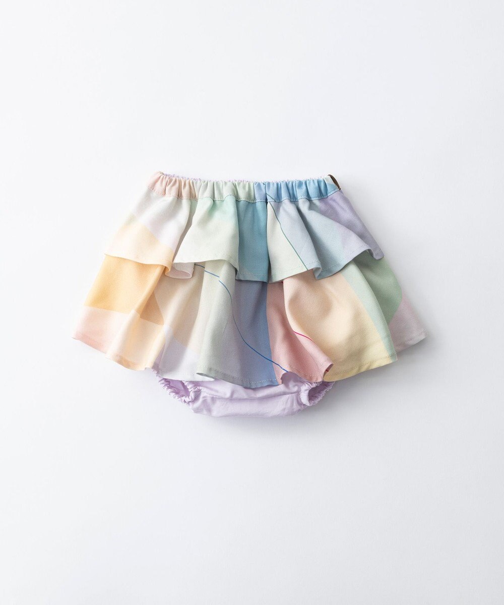 TRICOTE オーロラ柄フリルスカートボチャパンツ 