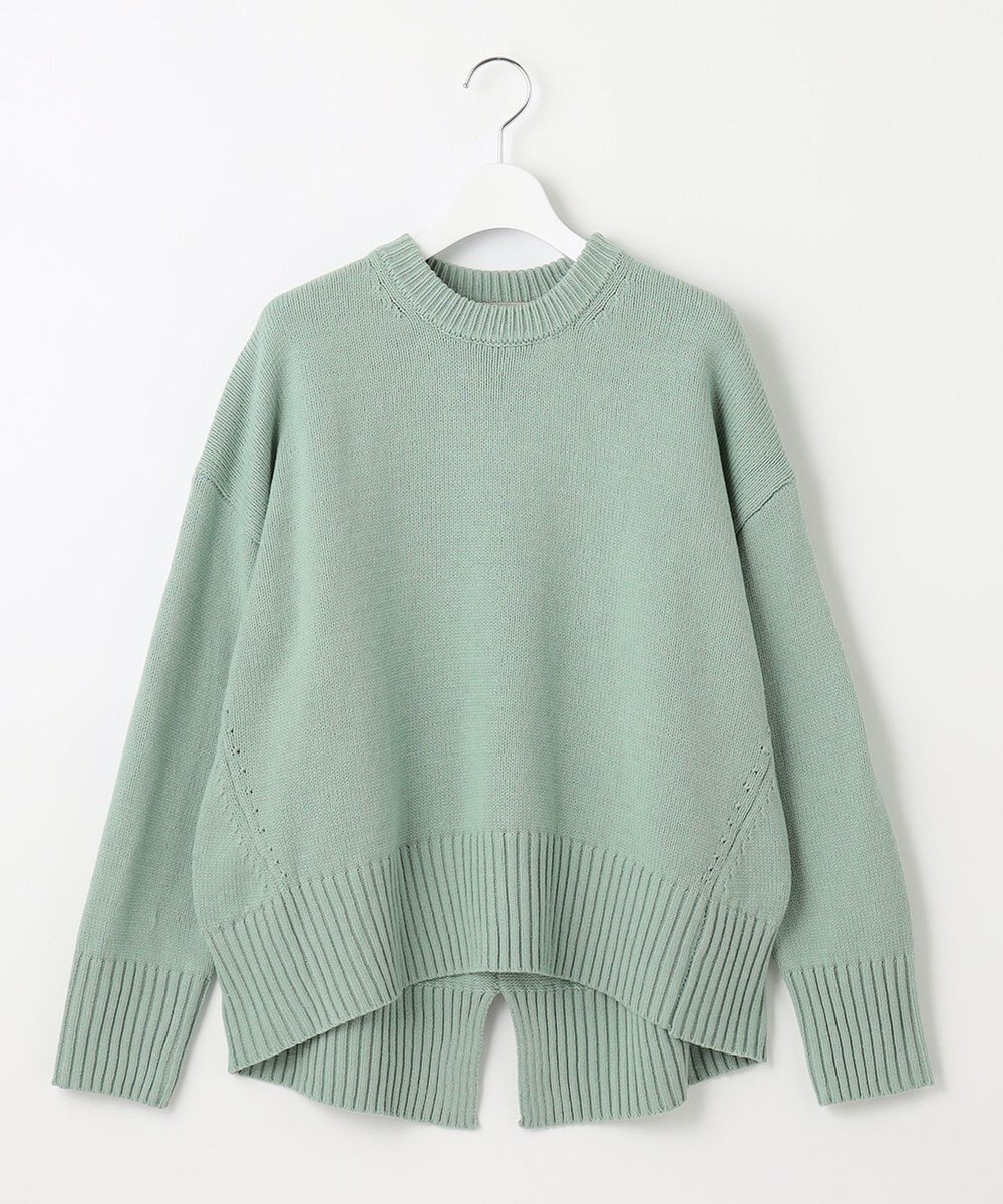 UNFILO 【洗える】スプリングコットンニット バックスリット 