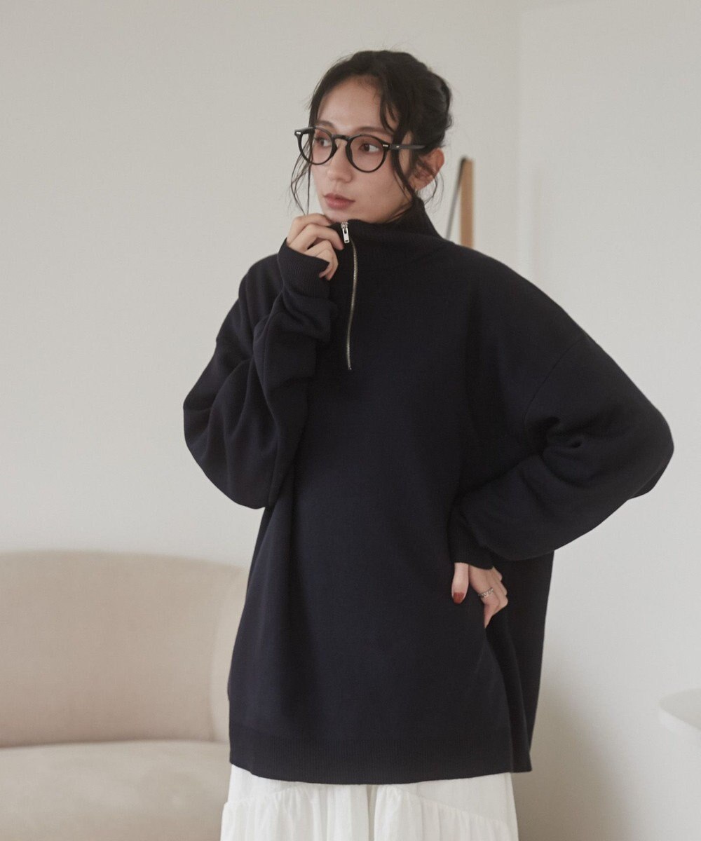 WEGO 【ユニセックス着用ITEM】ミラノリブハーフジッププルオーバー 