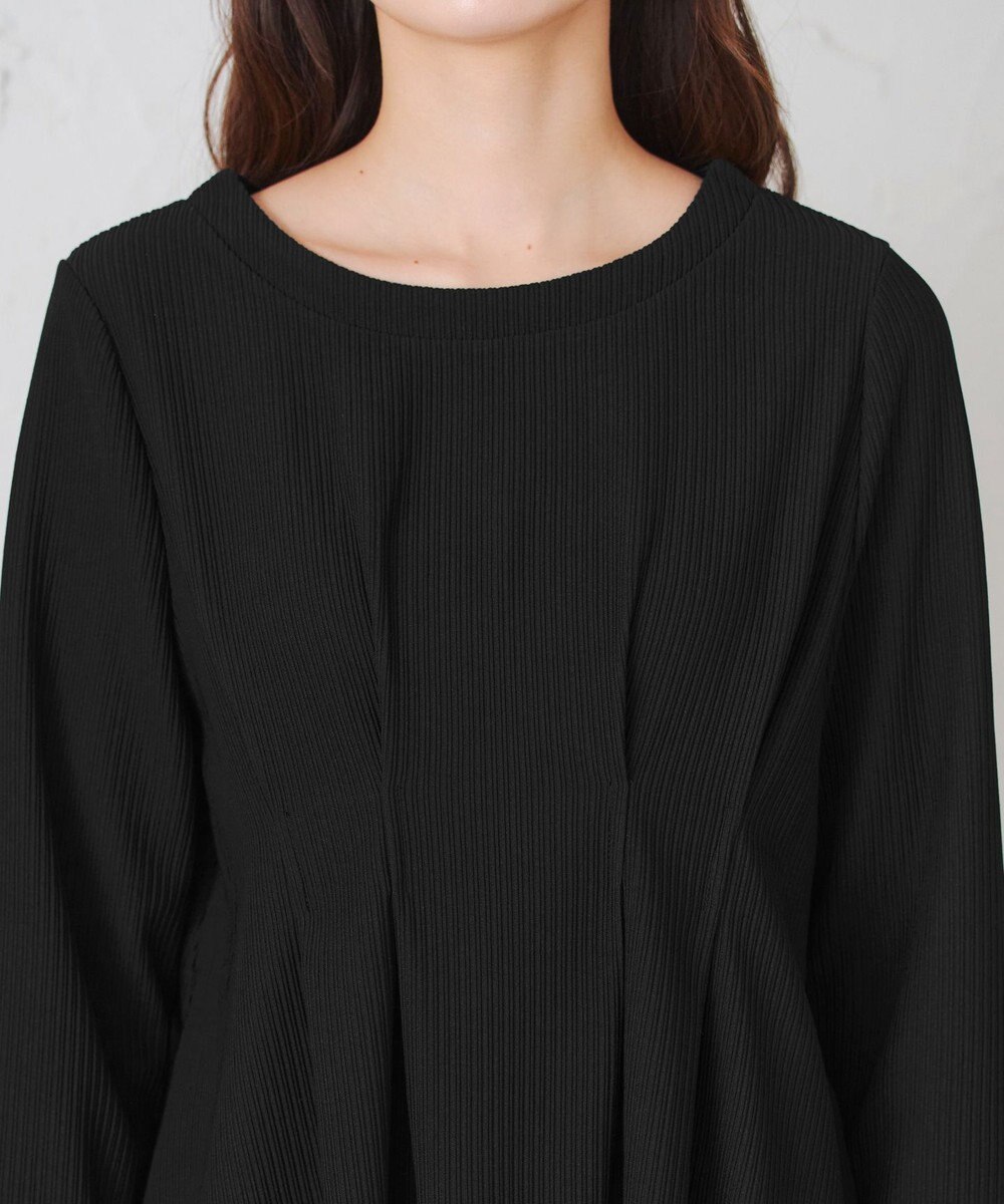 Tiaclasse L 【洗える】リップルコンビワンピース 