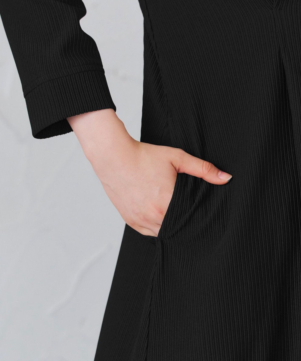 Tiaclasse L 【洗える】リップルコンビワンピース 