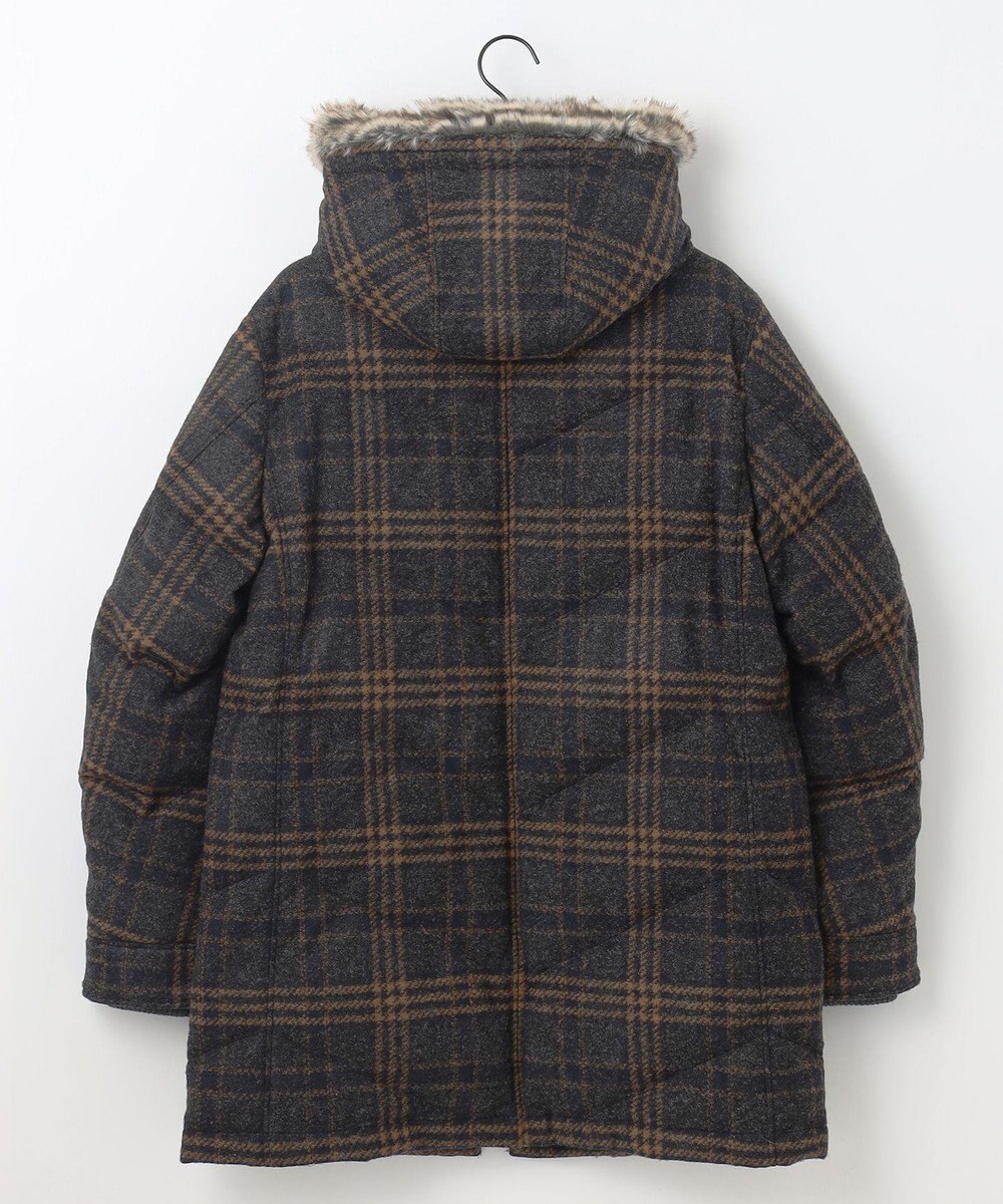 JOSEPH ABBOUD MOUNTAIN 【イタリア素材/ECOファー/9ポケット/ダウン】スライバーチェックダウン コート 