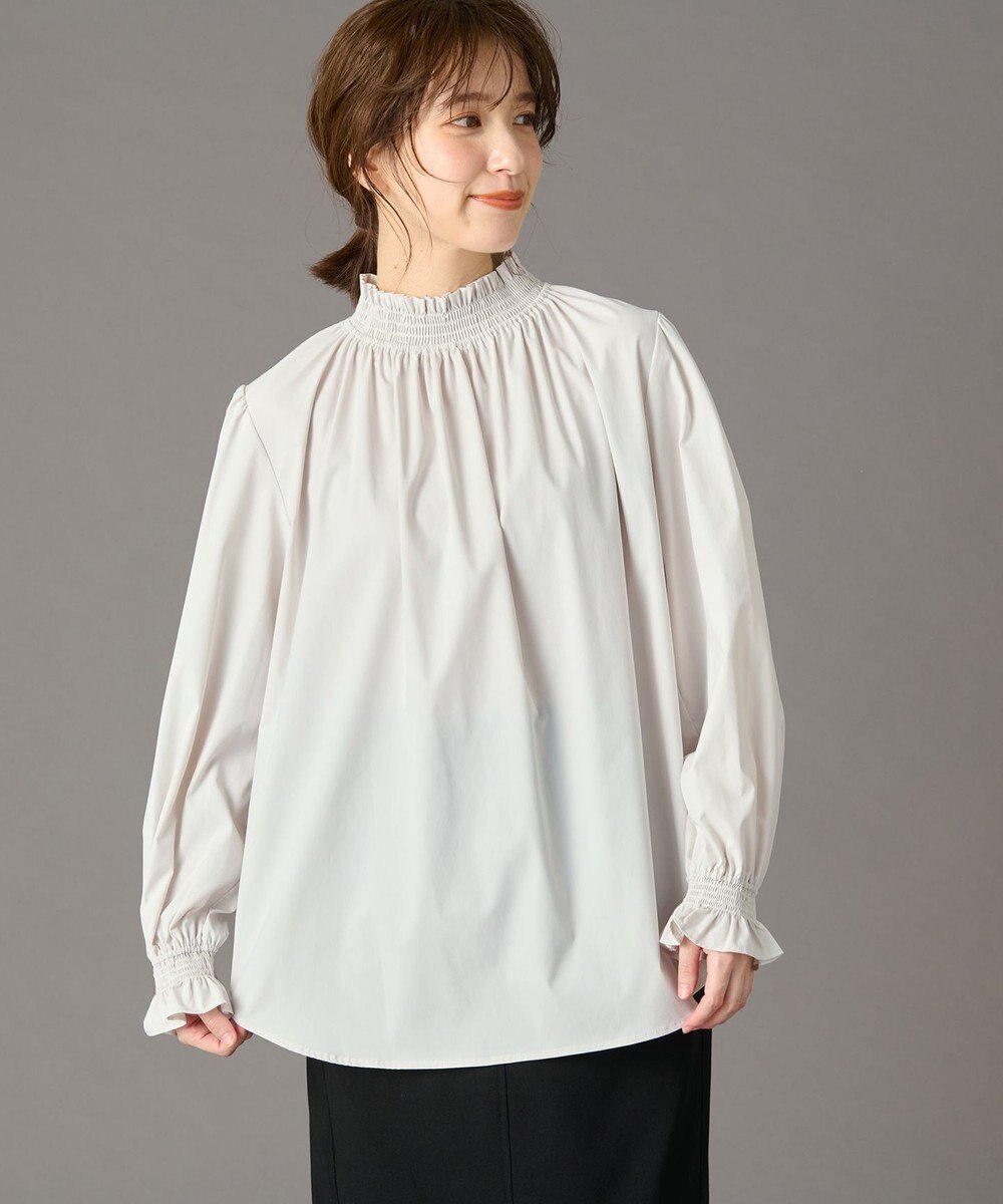 ANY フリルネックブラウス 