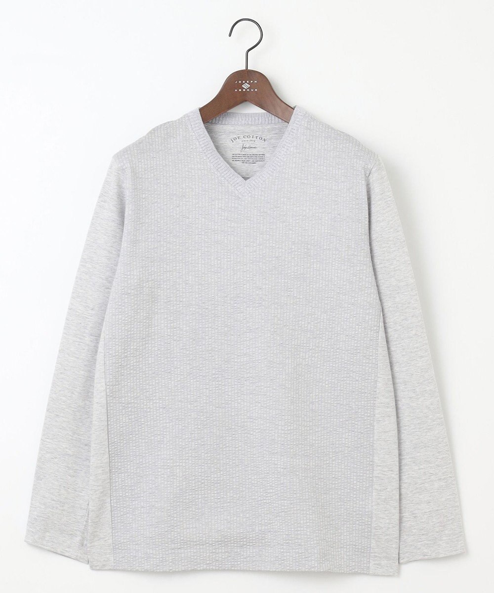 JOSEPH ABBOUD 【オリジナルオーガニックコットン使用】JOE COTTONサッカーVネックシャツ 