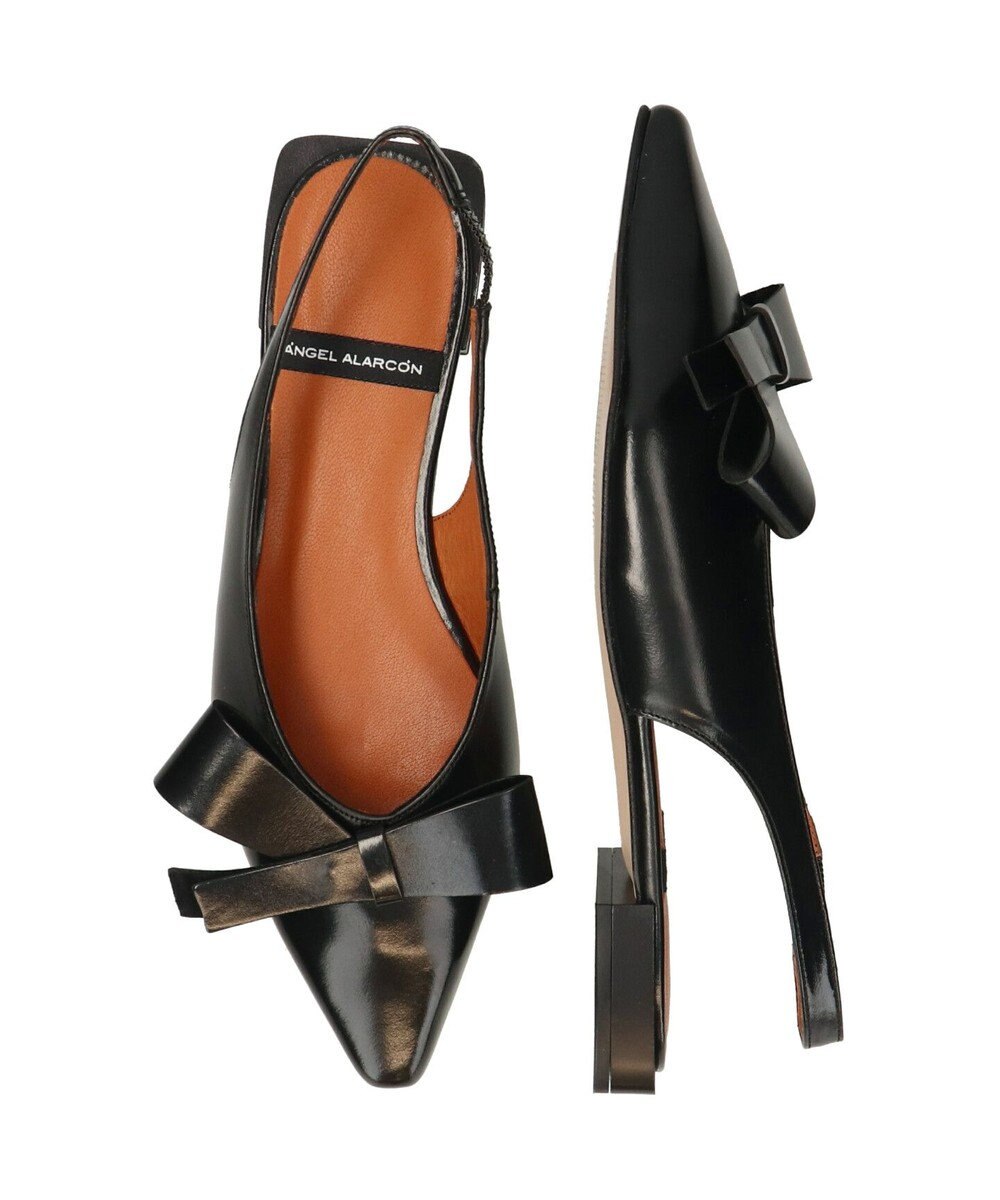 INTER-CHAUSSURES 【ANGEL ALARCON】ポインテッドトウローヒールリボンパンプス 