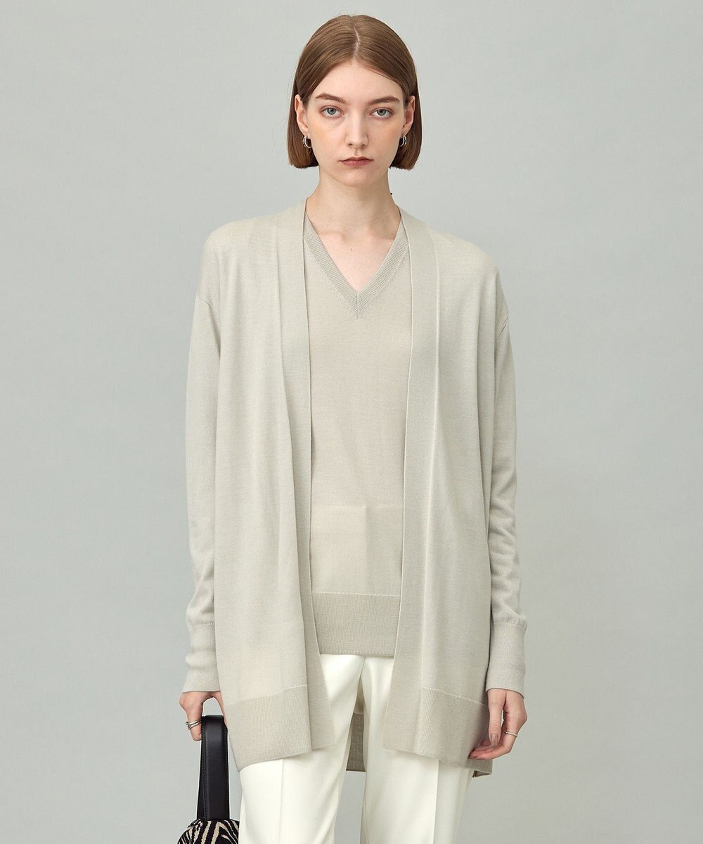 ICB L 【洗える】コンパクトファインウール ロングカーディガン 