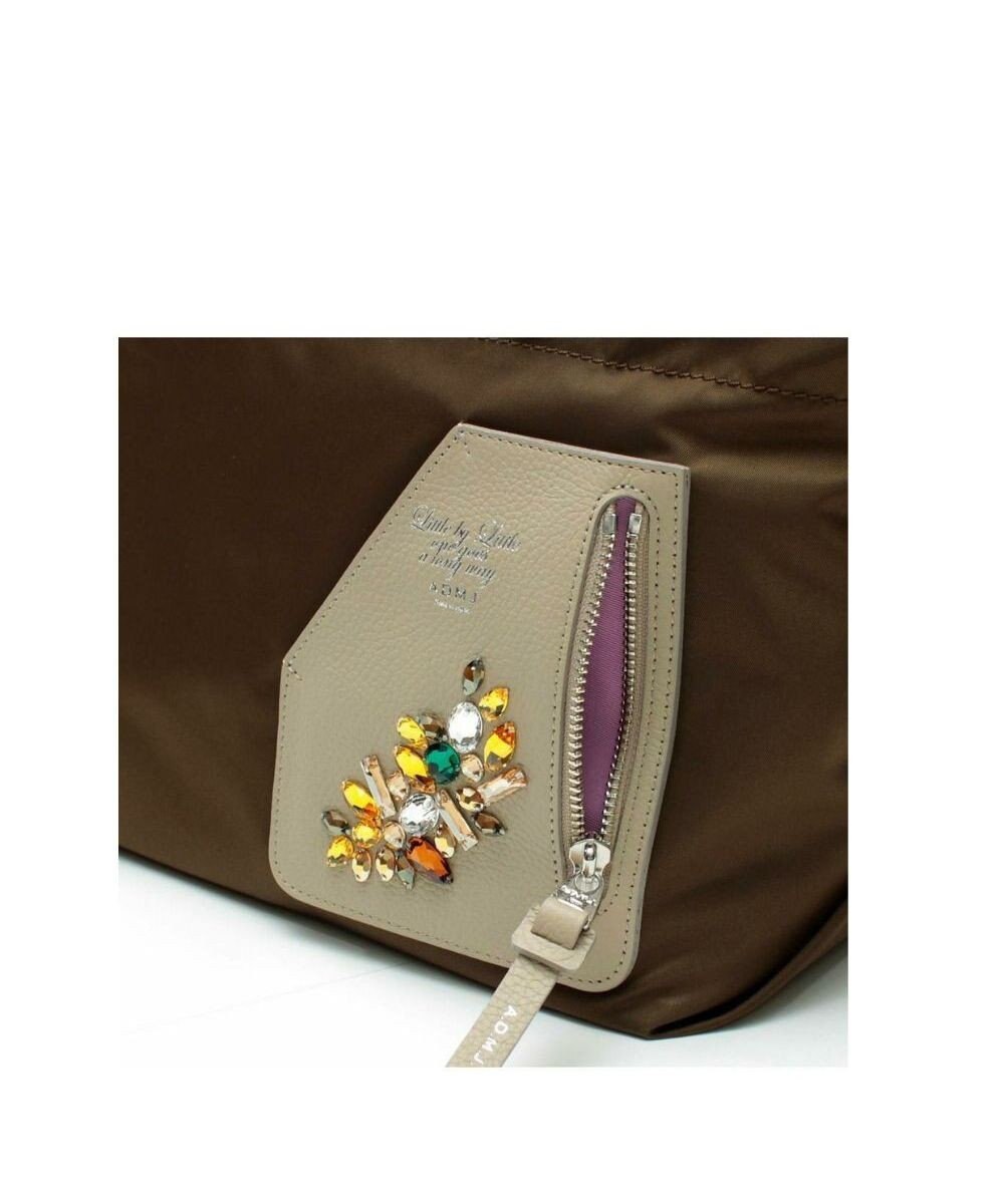 A.D.M.J. 【撥水】デービス/スワロフスキー・クリスタル　ライダースファスナートート 