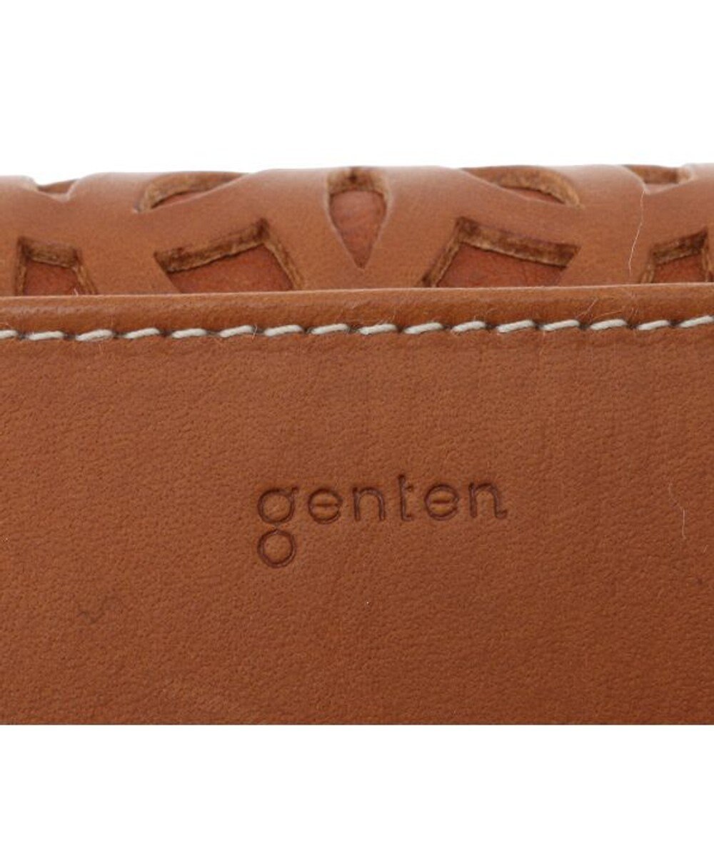 genten カットワーク フラップ長財布 