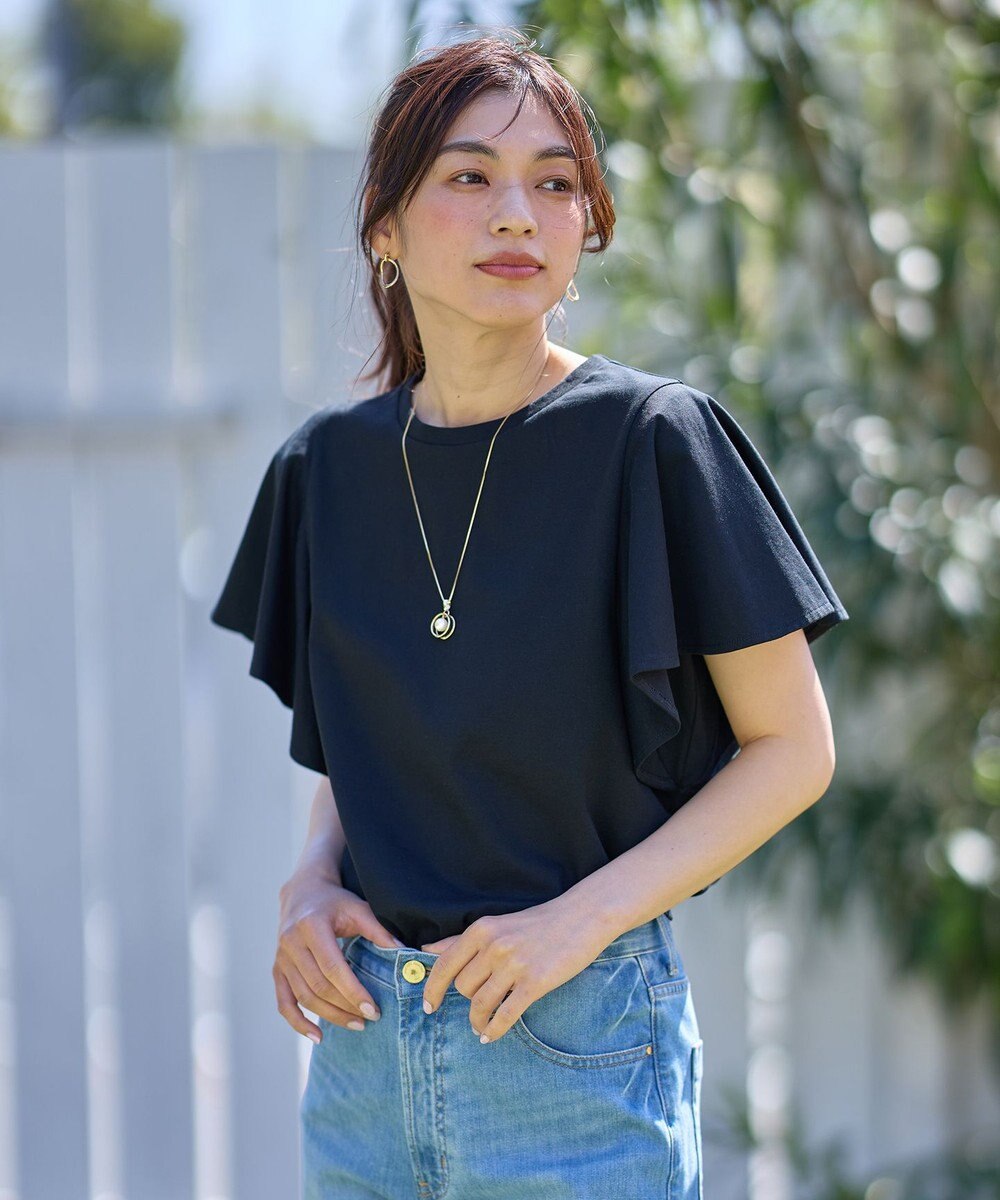 ANY L 【洗濯機可/接触冷感/UVケア】ソロナフリルスリーブプルオーバー 