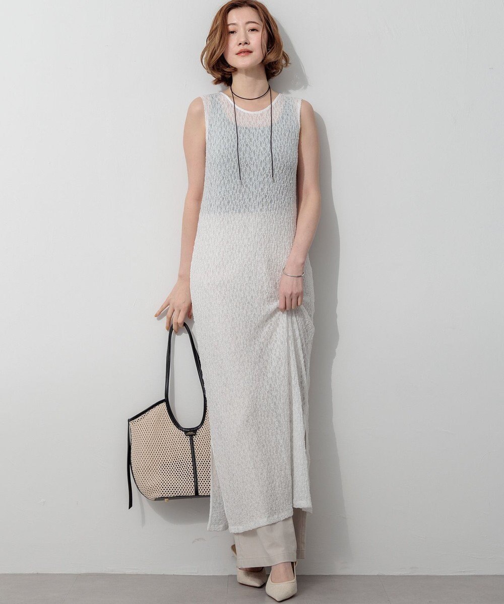 23区 L 【SLOW/一部店舗限定】リンクルレース レイヤード ワンピース 