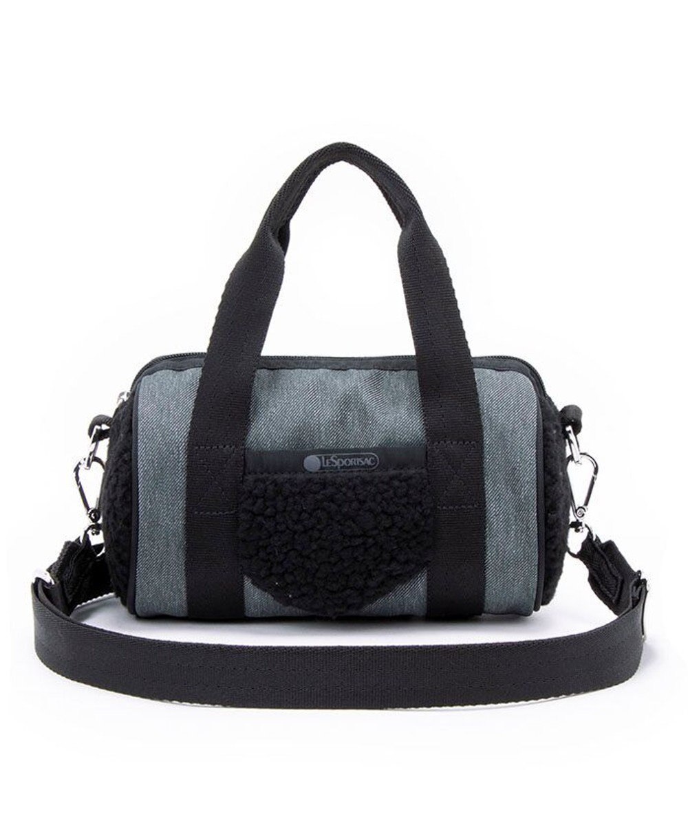 LeSportsac DENIM ROLL BAG/ブラックデニム/ブラックシェルパ 