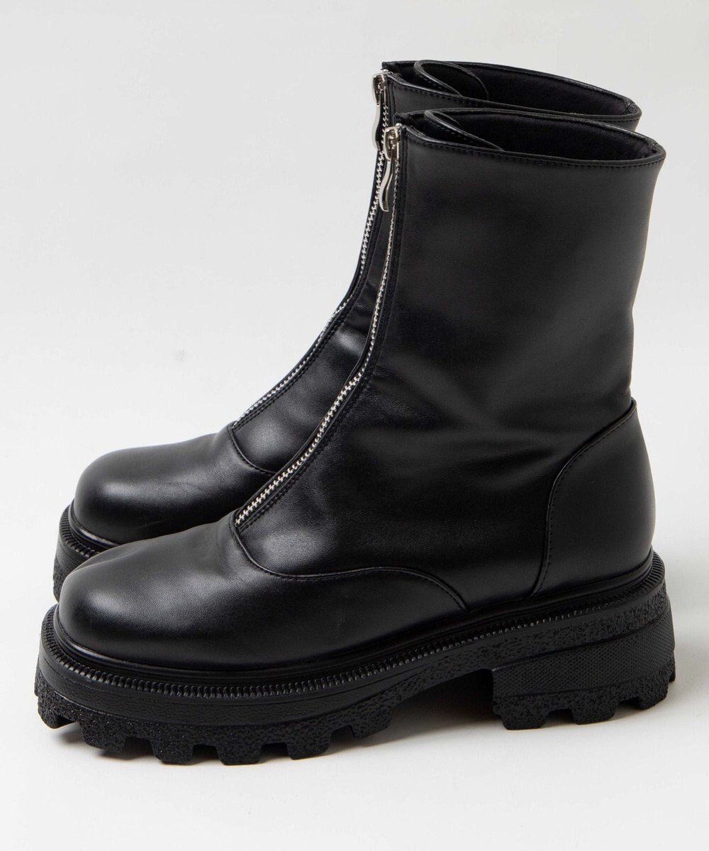 WEGO フロントZIPショートブーツ 